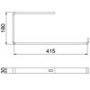 Consola de teto Perfil plano B400mm Aço PES135 - Poliéster preto RAL 9005