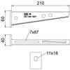 Wall and Support bracket with welded head plate B210mm Aço PES135 - Poliéster preto RAL 9005
