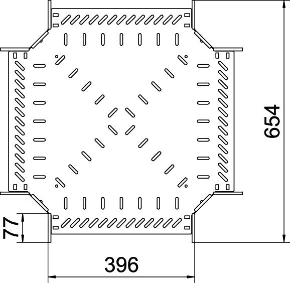 Cross over for cable tray 60x400 Aço inoxidável, livre de ferrugem A2 1.4301 brilhante, pós-tratamento aço inoxidável – Imagem 2 de 2