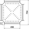 Cross over for cable tray 60x500 Aço inoxidável, livre de ferrugem A2 1.4301 brilhante, pós-tratamento aço inoxidável