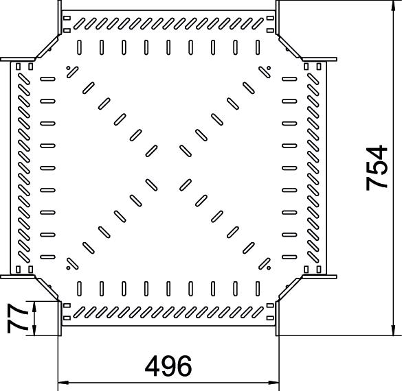 Cross over for cable tray 60x500 Aço inoxidável, livre de ferrugem A2 1.4301 brilhante, pós-tratamento aço inoxidável – Imagem 2 de 2