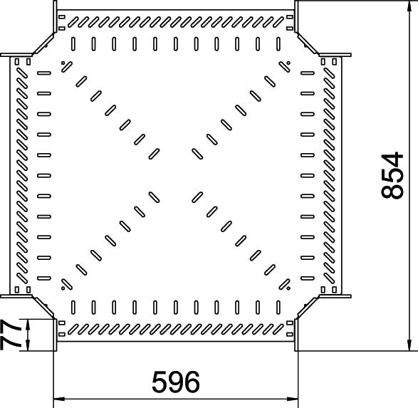 Cross over for cable tray 60x600 Aço inoxidável A4 1.4571 brilhante, pós-tratamento aço inoxidável – Imagem 2 de 2