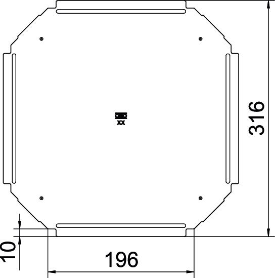 Cover for cross-over B200mm Aço inoxidável A4 1.4571 brilhante, pós-tratamento aço inoxidável – Imagem 2 de 2