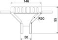 Add-on tee square version 35x50 Aço Galvanizado por imersão a quente após maquinação zinco