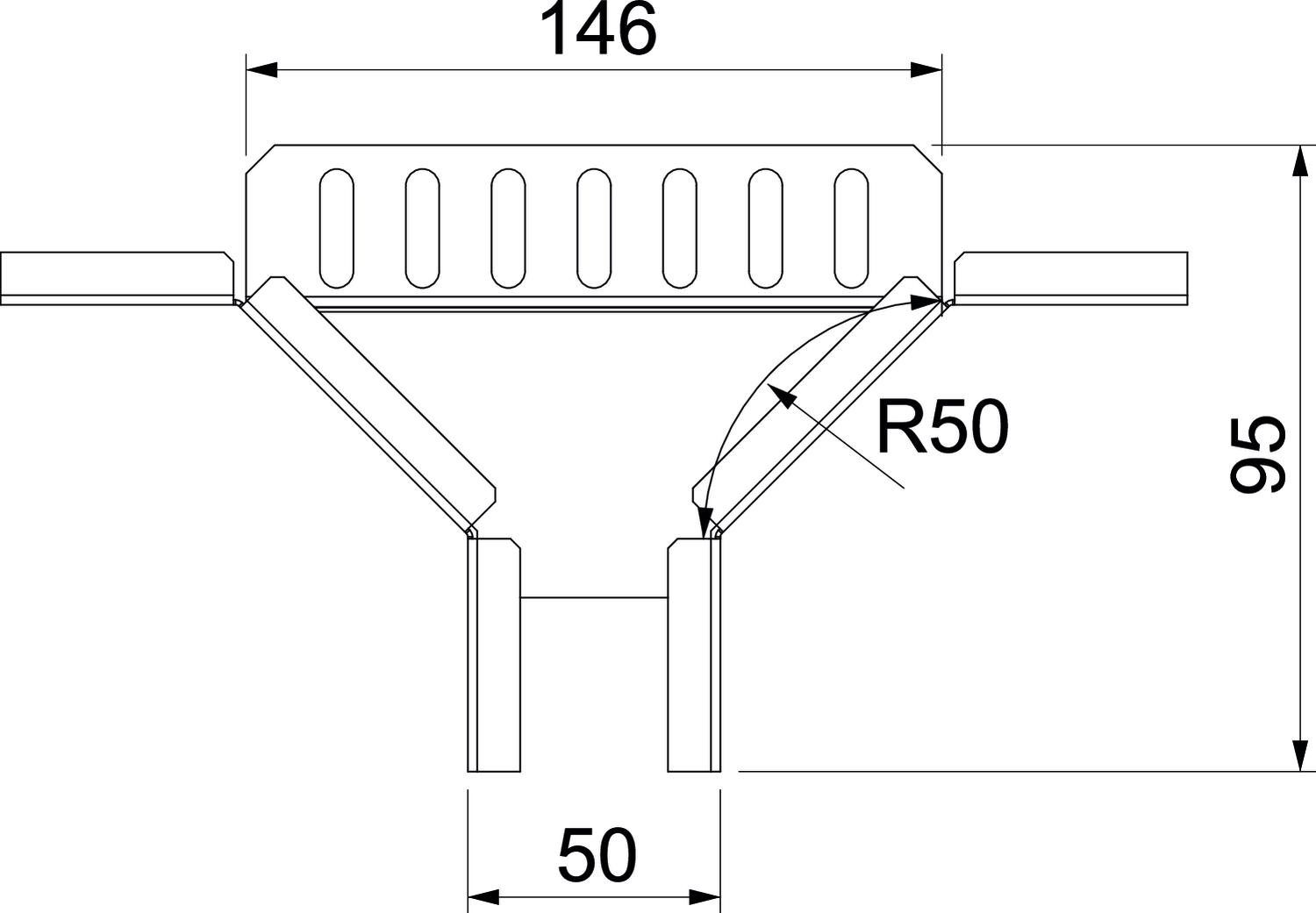 Add-on tee square version 35x50 Aço Galvanizado por imersão a quente após maquinação zinco – Imagem 2 de 3