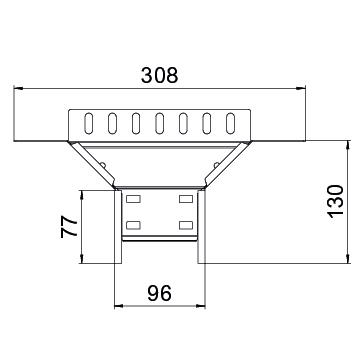Derivação simples para caminho de cabos em chapa 60x100 Aço PES135 - Poliéster preto RAL 9005 – Imagem 2 de 2
