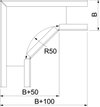 90° bend horizontal 35x50 Aço Galvanizado por imersão a quente após maquinação zinco