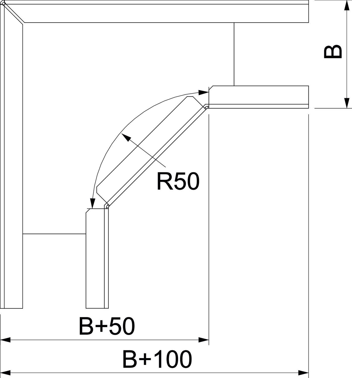 90° bend horizontal 35x50 Aço Galvanizado por imersão a quente após maquinação zinco – Imagem 2 de 3