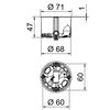 Cavity wall box airtight for fire rated walls Ø68mm, H47mm Polipropileno / Elastómero termoplástico cor de laranja / cinzento