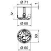 Cavity wall box airtight for fire rated walls Ø68mm, H61mm Polipropileno / Elastómero termoplástico cor de laranja / cinzento