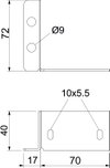 Connection set for PLCS D060810/PLCS D090810 70x72x40 Aço galvanizado pelo método Sendzimir zinco