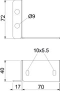 Connection set for PLCS D060810/PLCS D090810 70x72x40 Aço galvanizado pelo método Sendzimir zinco