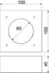 Doubler for PYROLINE Con 100x100x40 Betão leve de fibra de vidro cinzento