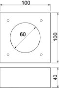 Doubler for PYROLINE Con 100x100x40 Betão leve de fibra de vidro cinzento