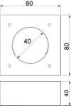 Doubler for PYROLINE Con 80x80x40 Betão leve de fibra de vidro cinzento