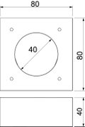 Doubler for PYROLINE Con 80x80x40 Betão leve de fibra de vidro cinzento