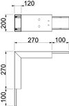 Ângulo externo com tecido antifogo 370x200x370 Aço revestido a pó branco puro RAL 9010
