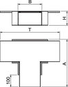 Derivação em T com tecido antifogo 600x400x120 Aço revestido a pó branco puro RAL 9010
