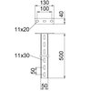 Support with welded head plate 50x30x500 Aço PES135 - Poliéster preto RAL 9005
