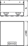 Caixa de pavimento não equipada, saída de escova 140x140x110 Aço inoxidável, livre de ferrugem A2 1.4301 brilhante, pós-tratamento