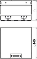 Caixa de pavimento não equipada, saída de escova 140x140x110 Aço inoxidável, livre de ferrugem A2 1.4301 brilhante, pós-tratamento