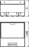 Caixa de pavimento não equipada, saída de escova 140x140x110 Aço inoxidável, livre de ferrugem A2 1.4301 brilhante, pós-tratamento