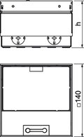 Caixa de pavimento não equipada, saída de escova 140x140x110 Aço inoxidável, livre de ferrugem A2 1.4301 brilhante, pós-tratamento