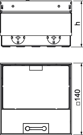 Caixa de pavimento não equipada, saída de escova 140x140x110 Aço inoxidável, livre de ferrugem A2 1.4301 brilhante, pós-tratamento – Imagem 2 de 4