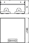 Caixa de pavimento não equipada, saída de escova 140x140x75 Aço inoxidável, livre de ferrugem A2 1.4301 brilhante, pós-tratamento