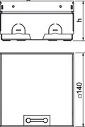 Caixa de pavimento não equipada, saída de escova 140x140x75 Aço inoxidável, livre de ferrugem A2 1.4301 brilhante, pós-tratamento