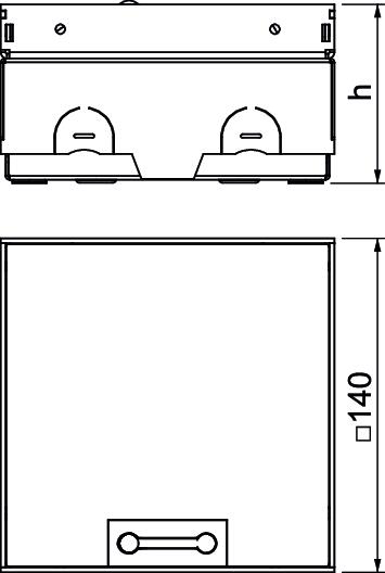 Caixa de pavimento não equipada, saída de escova 140x140x75 Aço inoxidável, livre de ferrugem A2 1.4301 brilhante, pós-tratamento – Imagem 2 de 4
