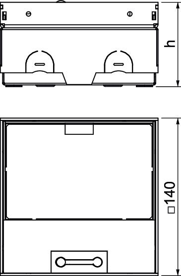 Caixa de pavimento não equipada, saída de escova 140x140x75 Aço inoxidável, livre de ferrugem A2 1.4301 brilhante, pós-tratamento – Imagem 2 de 4