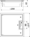 Tampa para instalação em calha 217x217x61 Poliamida bege acinzentado RAL 1019