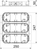 Mounting set heavy duty with 3 mounting boxes UT4 250x250x44 Aço galvanizado pelo método Sendzimir