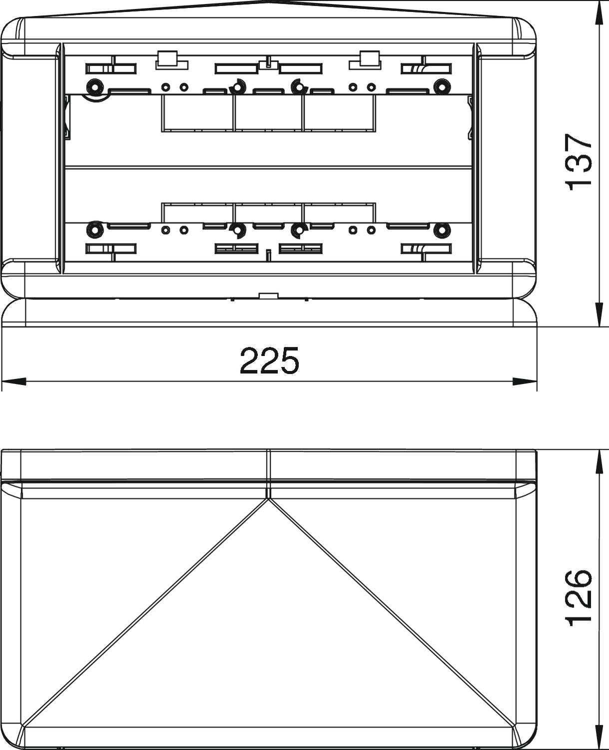 Telitank 225x125x125 Poliamida cinzento claro RAL 7035 – Imagem 2 de 2
