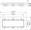 Espelho triplo Modul 45 para T4L/T8NL Poliamida cinzento claro RAL 7035