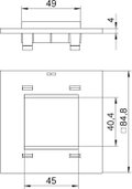 Espelho simples Modul 45 para T4L/T8NL Poliamida preto grafite RAL 9011