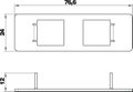 Espelho para 2 conectores Tipo F 77x24x1,5 Aço inoxidável, livre de ferrugem A2 1.4301