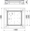 Junction and branch box for screed height 115-160 mm 400x380x80 Aço galvanizado pelo método Sendzimir