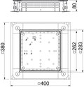 Junction and branch box for screed height 115-160 mm 400x380x80 Aço galvanizado pelo método Sendzimir
