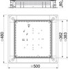 Junction and branch box for screed height 115-160 mm 500x480x80 Aço galvanizado pelo método Sendzimir
