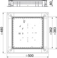 Junction and branch box for screed height 115-160 mm 500x480x80 Aço galvanizado pelo método Sendzimir