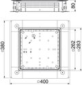 Caixa de pavimento para altura pavimento 80-160mm 400x380x80 Aço galvanizado pelo método Sendzimir