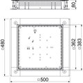 Caixa de pavimento para altura pavimento 80-160mm 500x480x80 Aço galvanizado pelo método Sendzimir