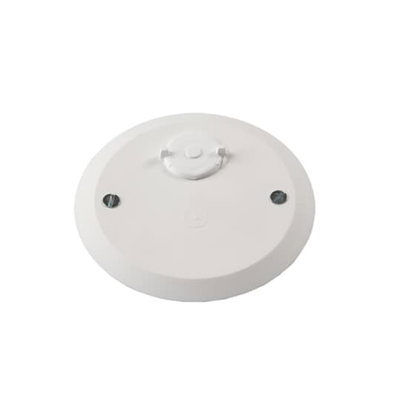 Takdoslock utan lampkrok. Ytterdiameter 100mm. Skruvfastsättning cc70mm. Vit.