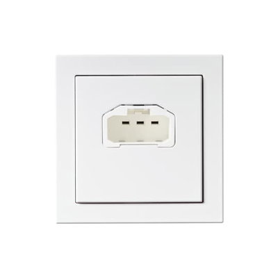 Lamputtag jordat DCL vägguttag, 85x85mm, Impressivo vit