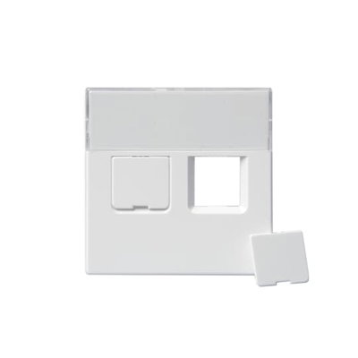 Centrumplatta, Impressivo, 2xRJ45, snäpp, vit