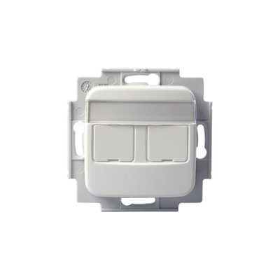 RJ45 Fästram / centrumplatta för 2xRJ-45, AMP Jussi