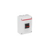 Plastkapslad säkerhetsbrytare EMC 3-polig 22 kW/45A/400V med svart vred och ljusgrå kapsling. 1NO hjälpkontakt, IP65