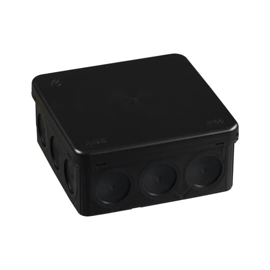 Kopplingsdosa IP65, utanpåliggande, 6,0 mm², 500V, 104 x 104mm, svart
